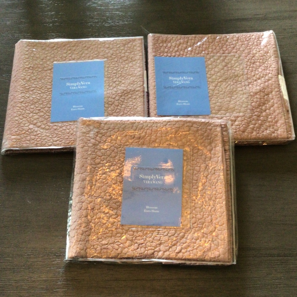 Simply Vera Vera Wang Rose Gold Quilted Decorative Pillow Covers - Set of 3 New